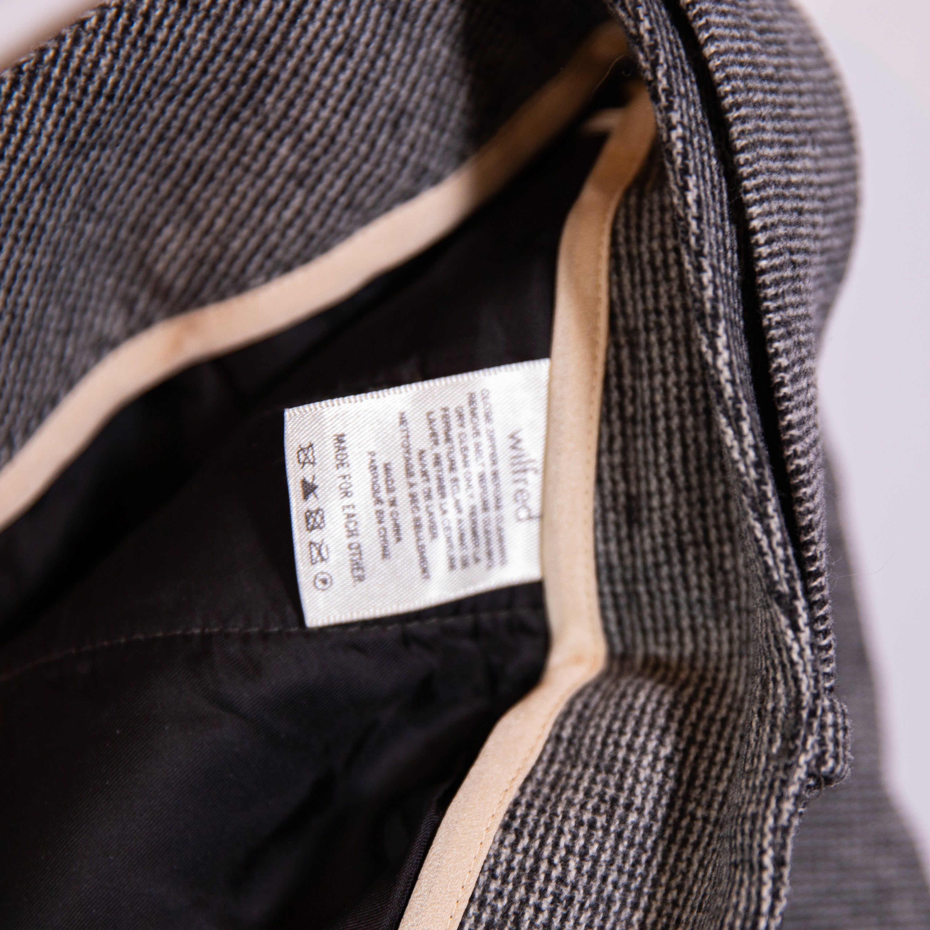 Wilfred Aritzia Jallade Pants Wool Cashmere Straight Leg Ankle Crop Pants Gray