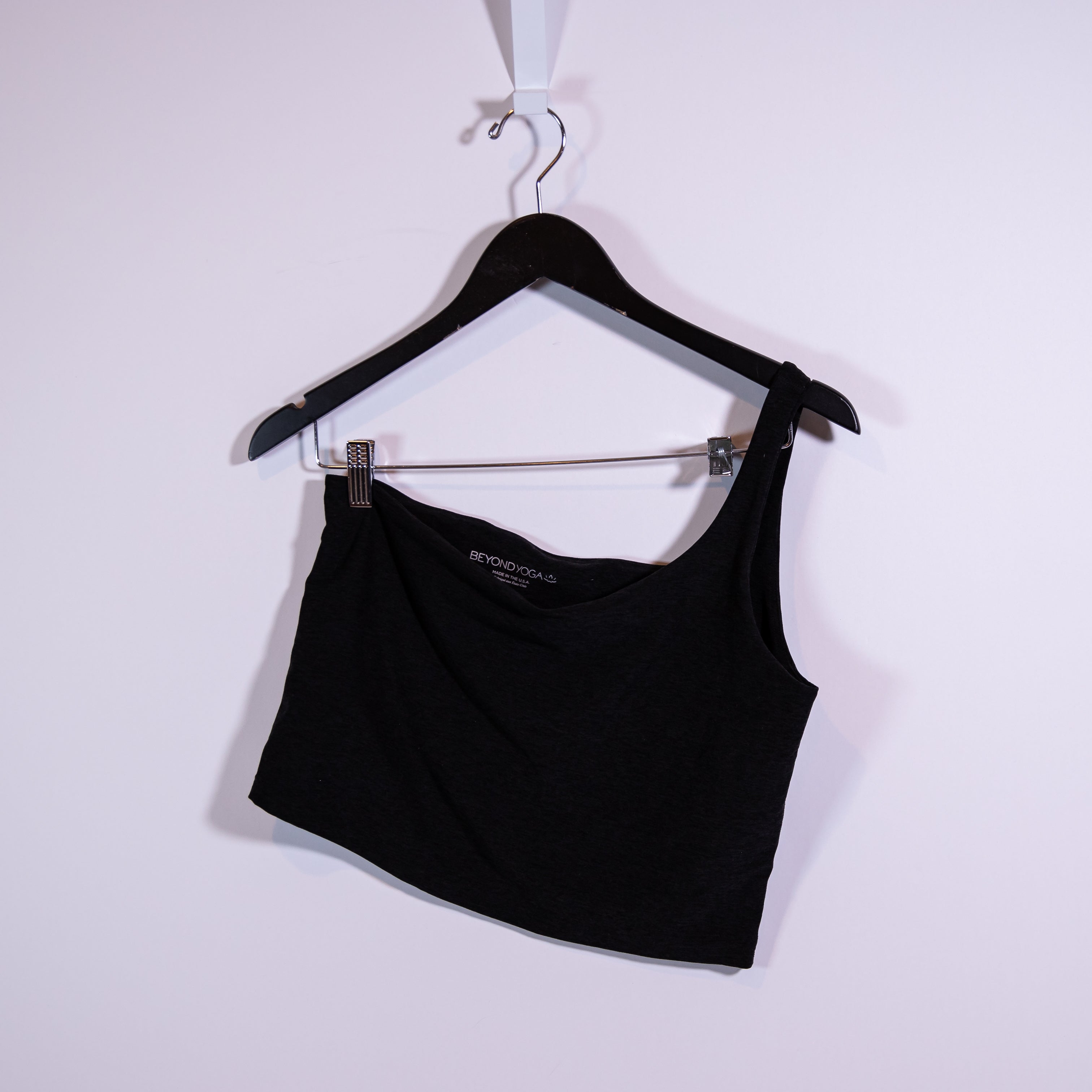 Beyond Yoga Spacedye One Shoulder Cropped Athletic Sports Tank Top Black XL