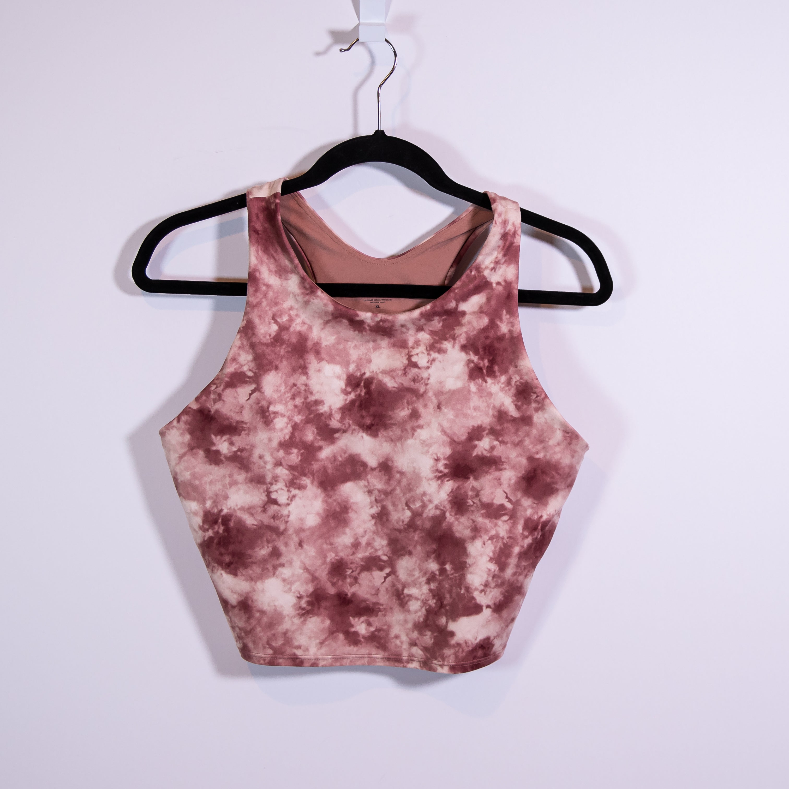 Athleta Conscious Crop Top Racerback Athletic Sports Bra Antoinette Velvety Pink