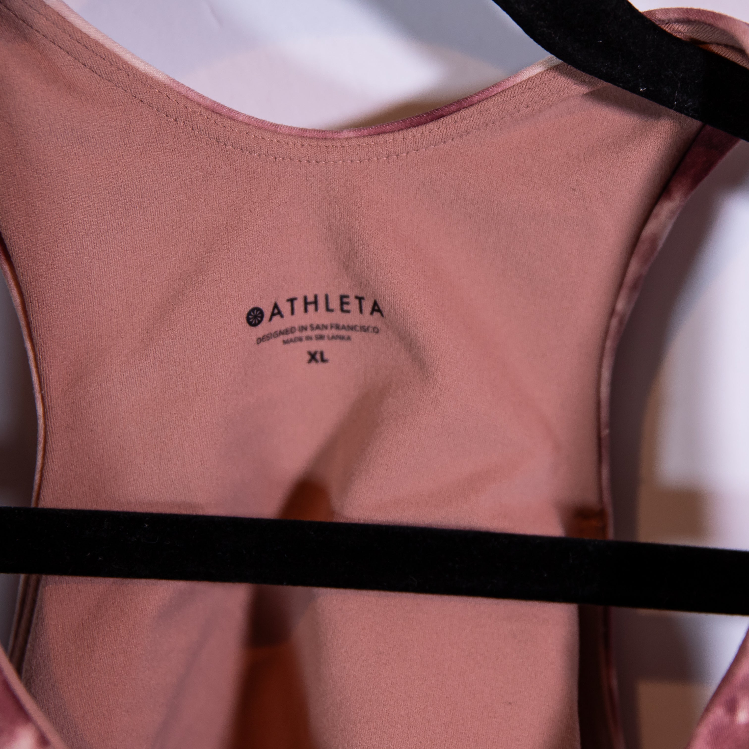 Athleta Conscious Crop Top Racerback Athletic Sports Bra Antoinette Velvety Pink