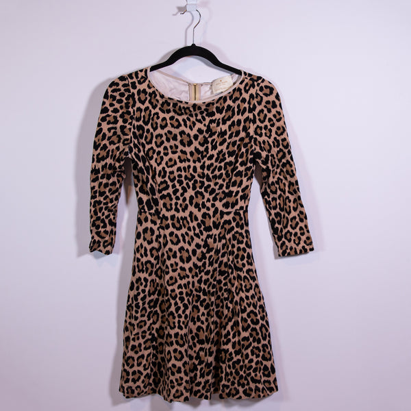 Kate Spade Cheetah Leopard Animal Print Pattern Fit Flare Mini Dress 2
