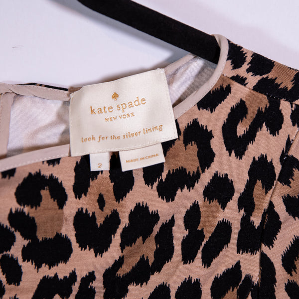 Kate Spade Cheetah Leopard Animal Print Pattern Fit Flare Mini Dress 2