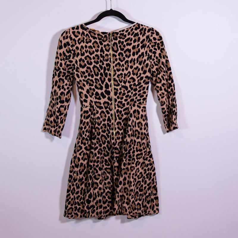 Kate Spade Cheetah Leopard Animal Print Pattern Fit Flare Mini Dress 2