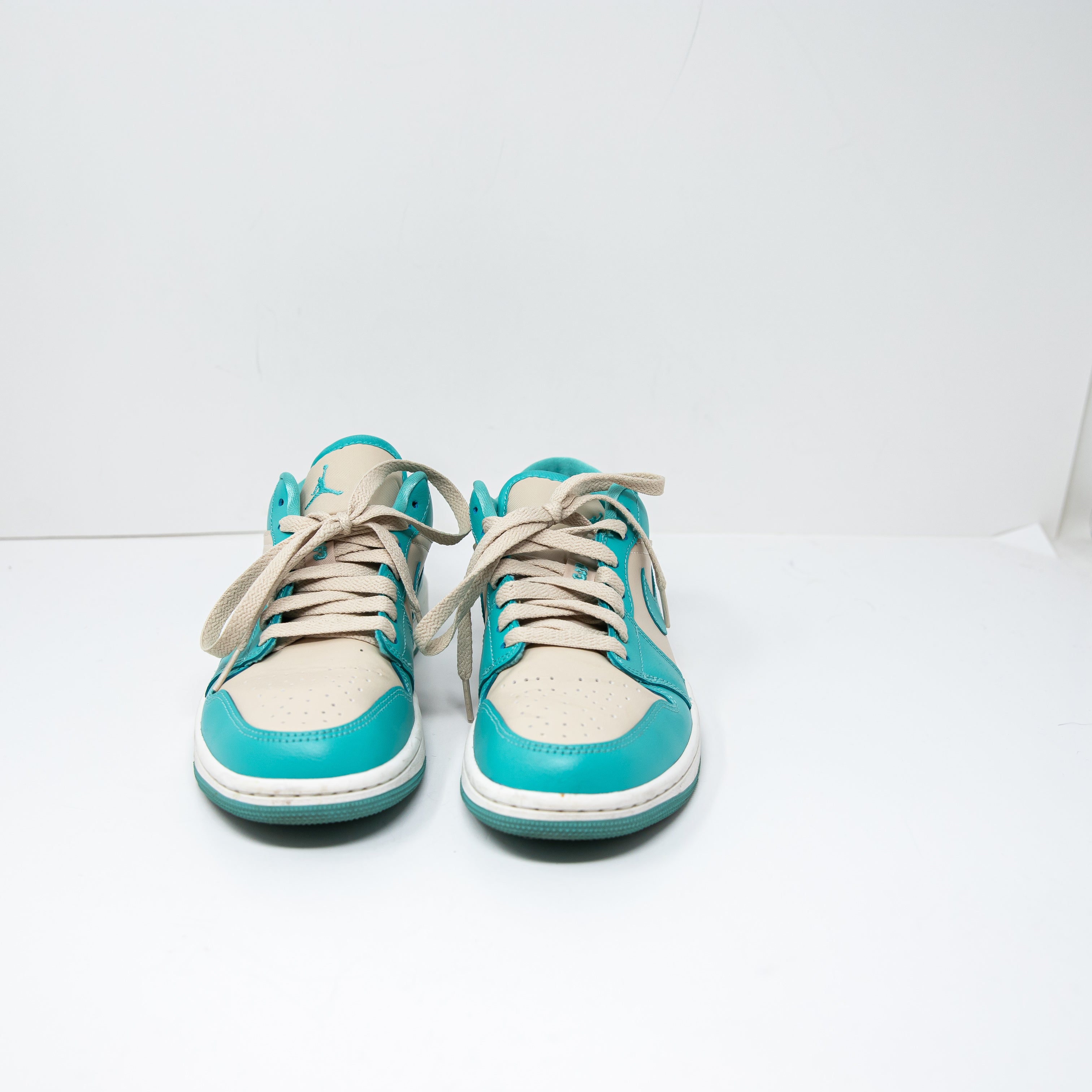 Nike Air Jordan Women's 1 Low Tropical Teal Sandy Beige Blue DC0774 Sneaker Shoe