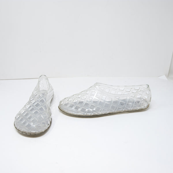 Jeffrey Campbell Women's Jellz Caged Ballet Perforated Slip On Jelly Flats Shoes