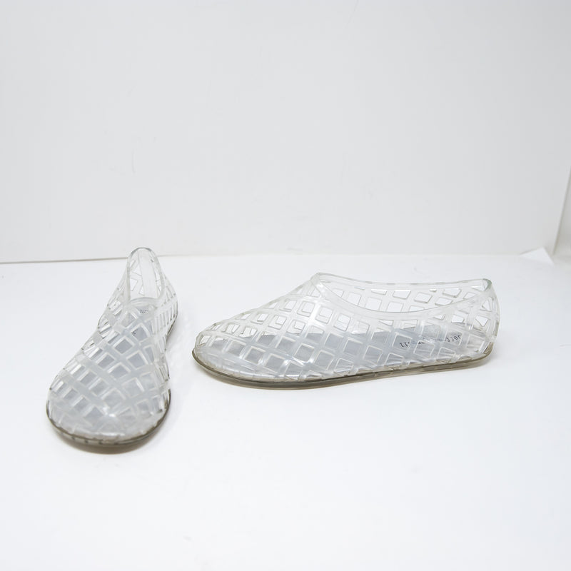 Jeffrey Campbell Women's Jellz Caged Ballet Perforated Slip On Jelly Flats Shoes