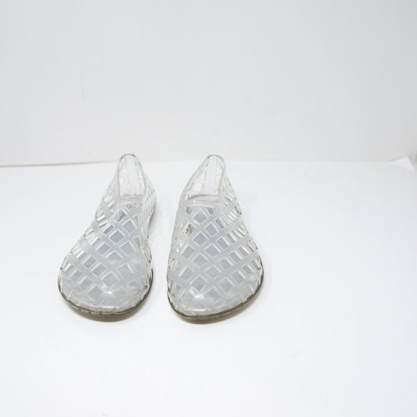 Jeffrey Campbell Women's Jellz Caged Ballet Perforated Slip On Jelly Flats Shoes