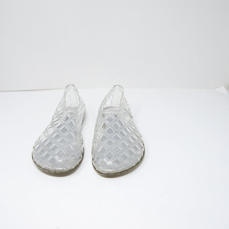 Jeffrey Campbell Women's Jellz Caged Ballet Perforated Slip On Jelly Flats Shoes