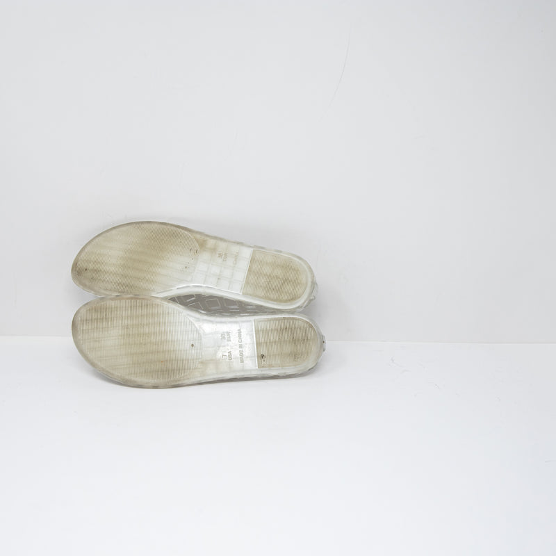 Jeffrey Campbell Women's Jellz Caged Ballet Perforated Slip On Jelly Flats Shoes