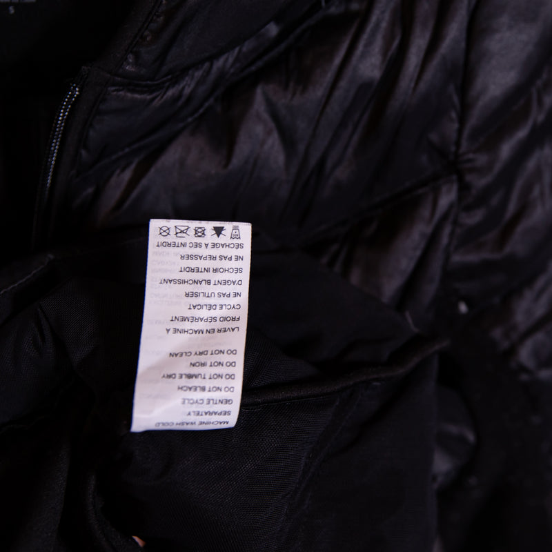 Blanc Noir Women's Feather Down Fill Quilted Full Zip Hooded Jacket Black Small