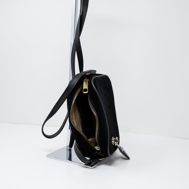 NEW J.Crew Signet Bag Italian Genuine Leather Trim Velvet Velour Crossbody Purse