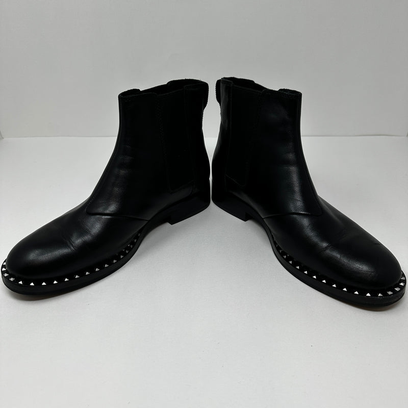 ASH Wino Genuine Leather Studded Embellished Ankle Pull On Booties Shoes Black 8