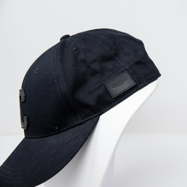 Coach Women's Cotton Canvas Genuine Leather Trim C Logo Baseball Varsity Hat