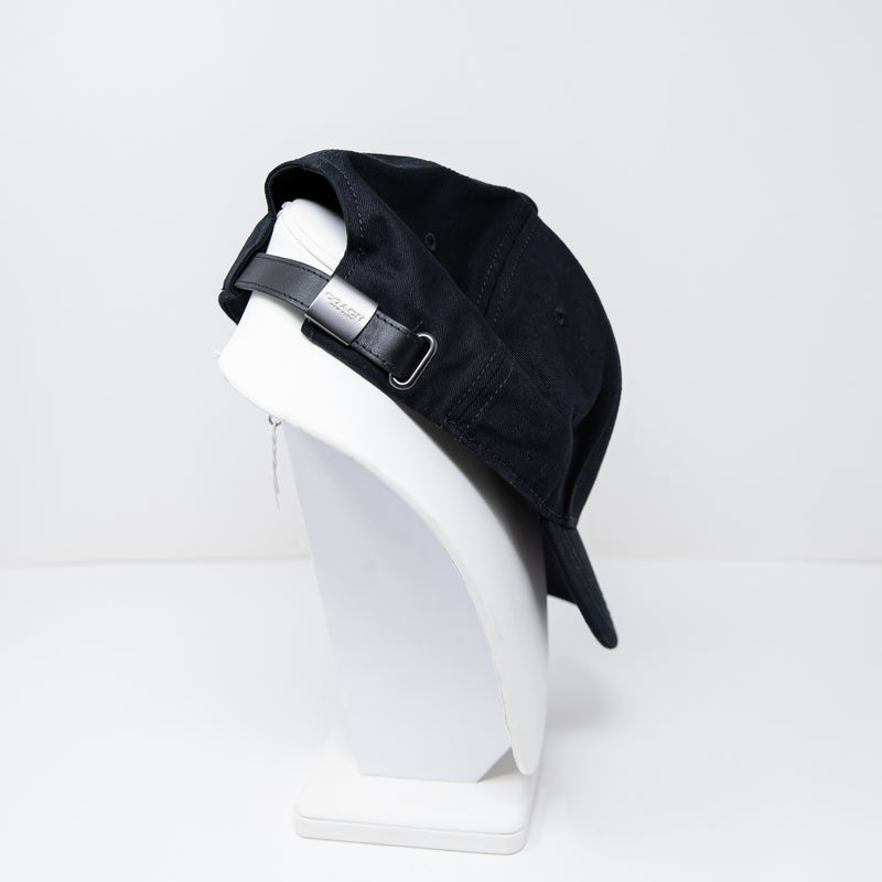 Coach Women's Cotton Canvas Genuine Leather Trim C Logo Baseball Varsity Hat