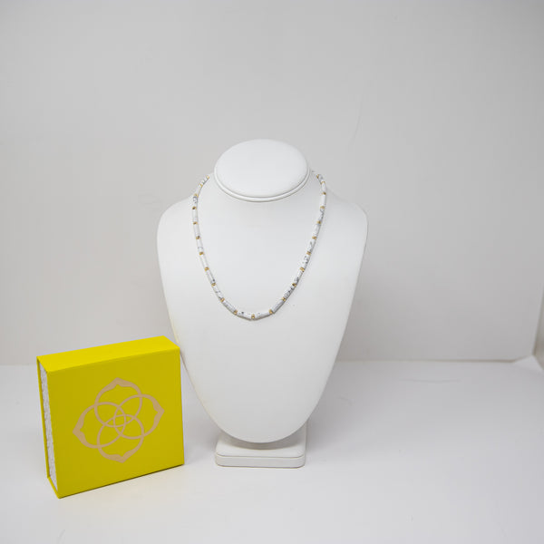 NEW Kendra Scott Ember Strand 14k Yellow Gold Plated White Variegated Magnesite