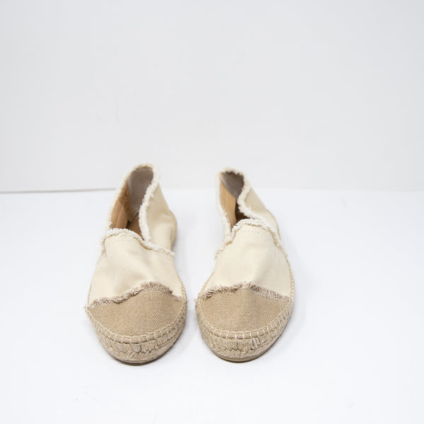 Castaner Women's Kampala Braided Jute Footbed Slip On Espadrille Flats Ivory 11