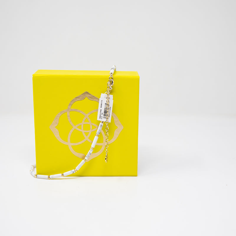NEW Kendra Scott Ember Strand 14k Yellow Gold Plated White Variegated Magnesite