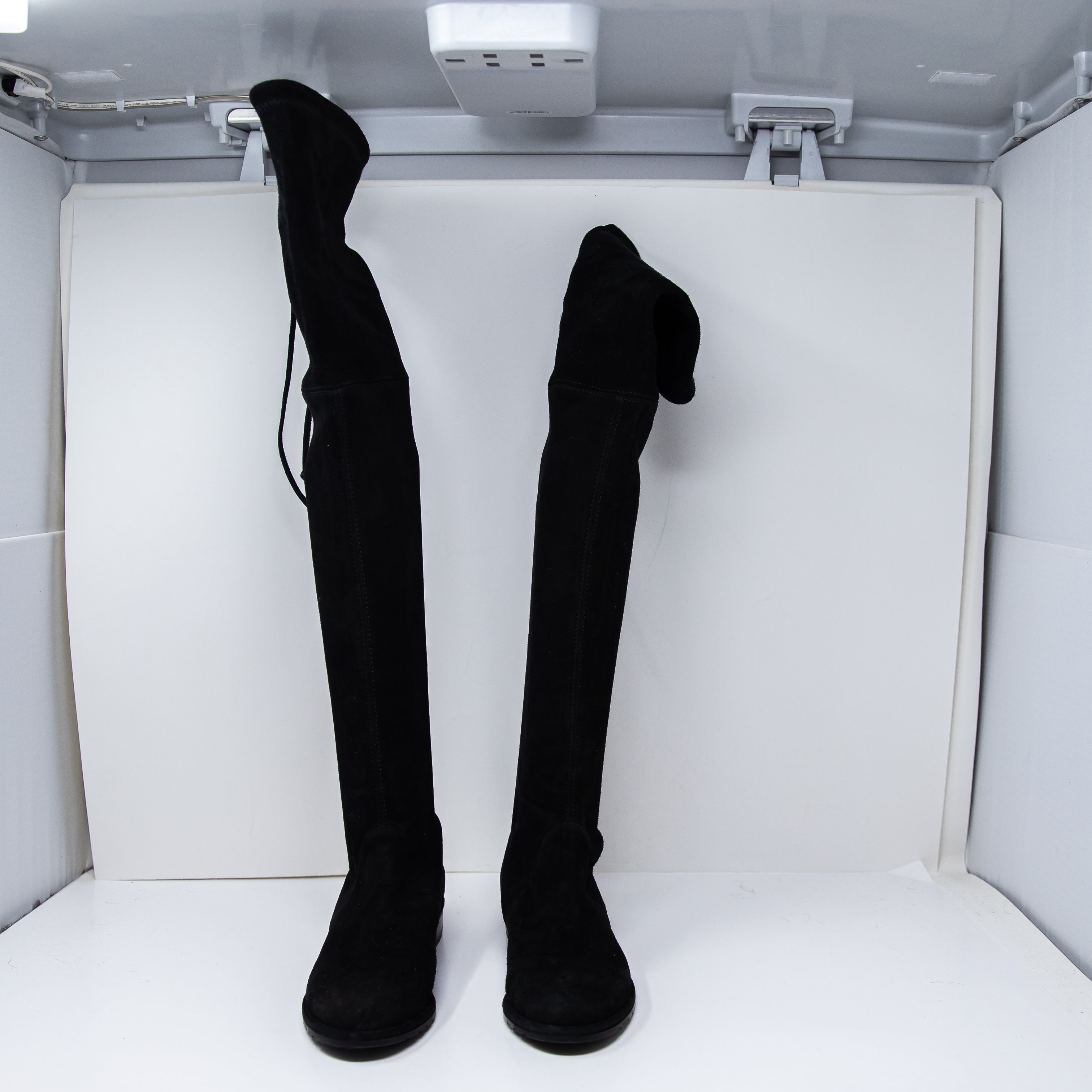 Stuart Weitzman Lowland Over The Knee Genuine Suede Flat Boots Shoes Black 4.5