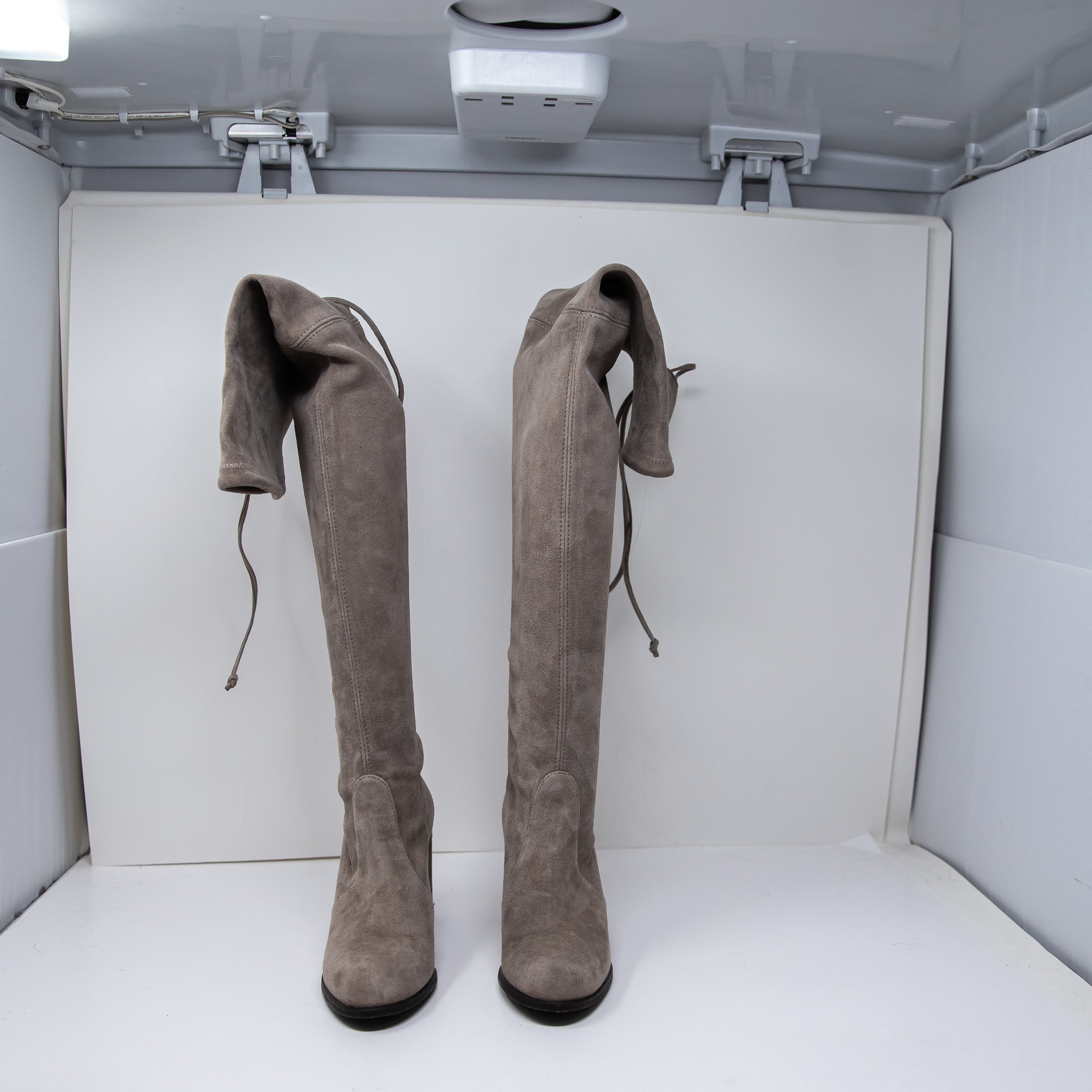 Stuart Weitzman Highstreet Genuine Suede High Heel Over The Knee Boots Shoe Gray