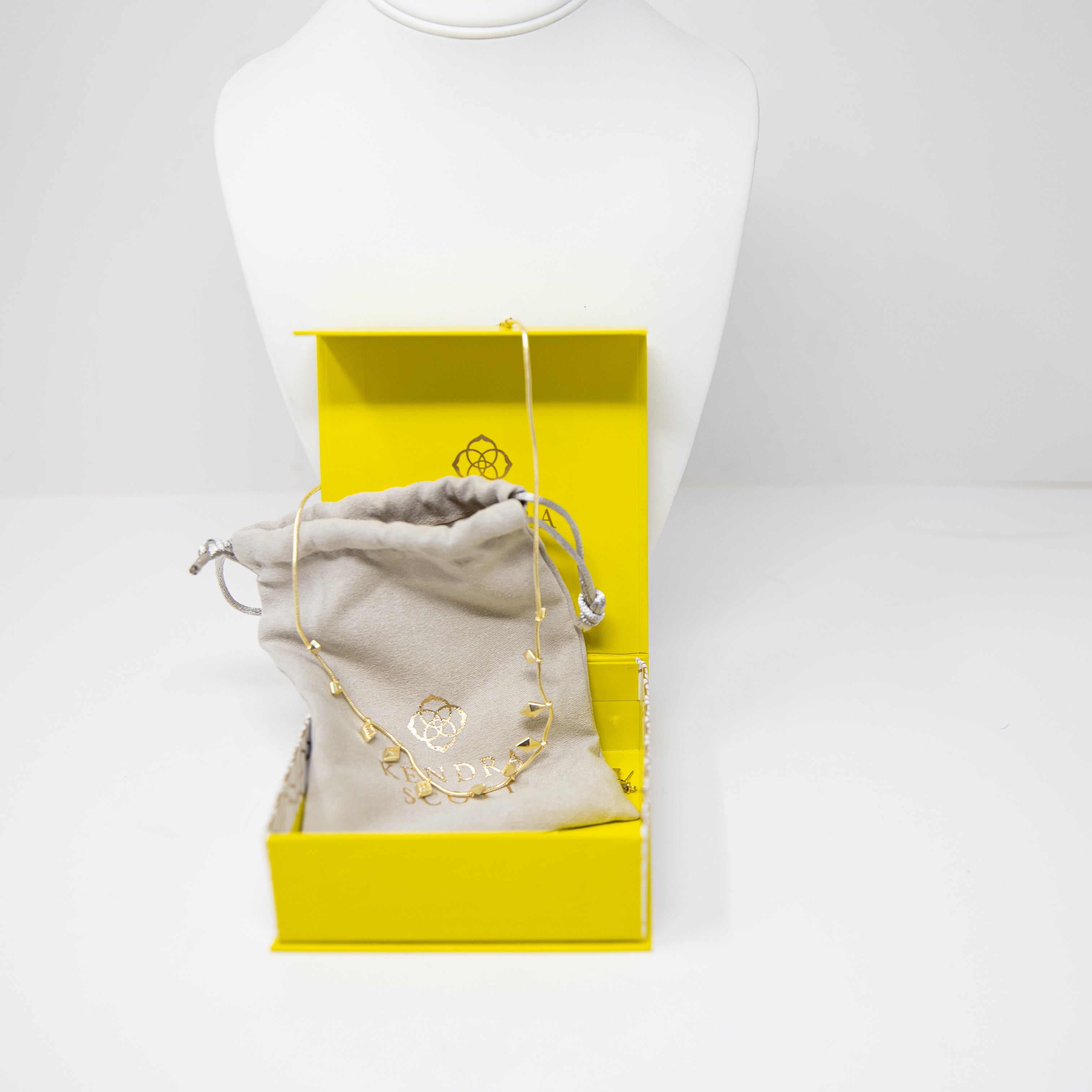 Kendra Scott Kinsley 14k Yellow Gold Plated Strand Layering Necklace In White CZ