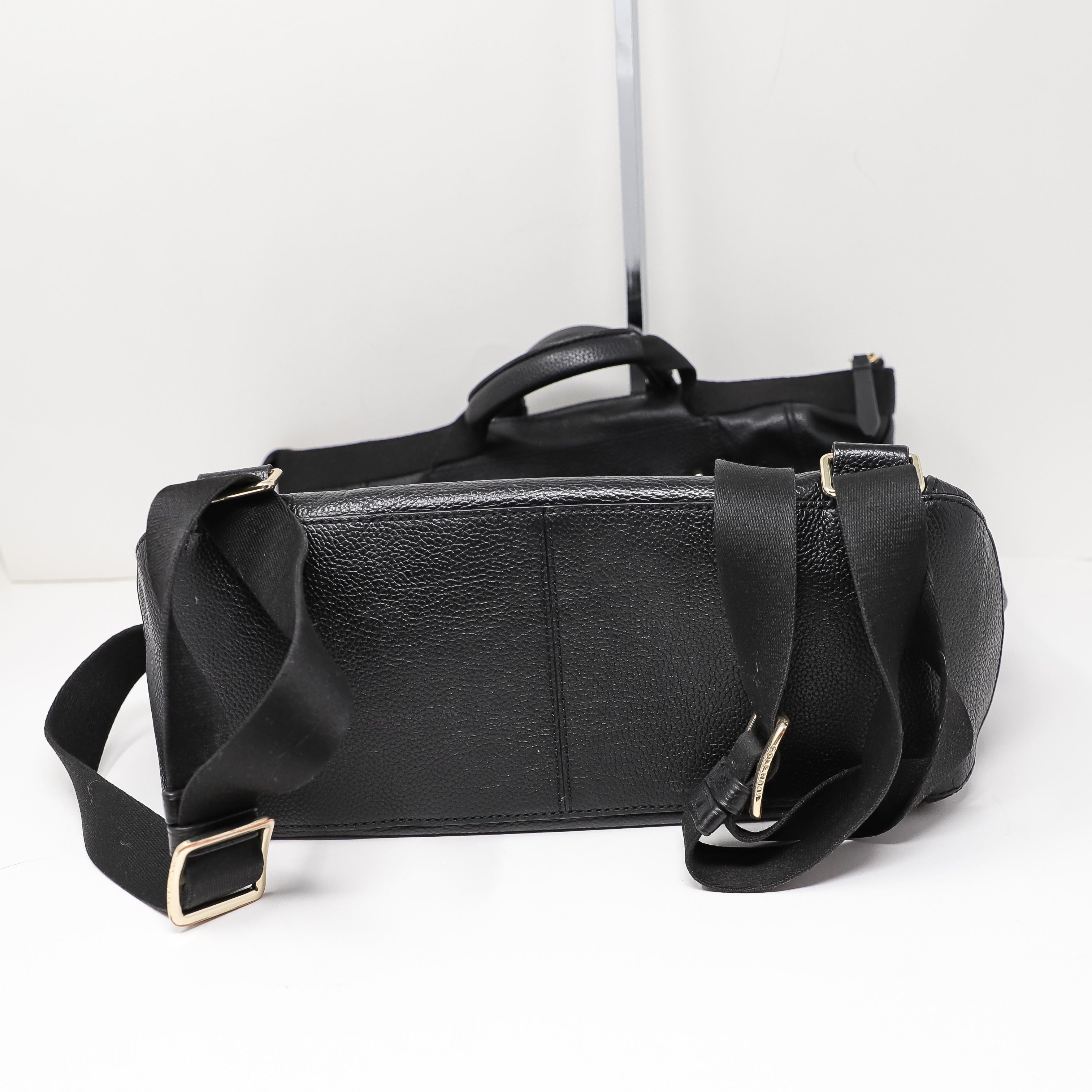 Cole Haan Grand Ambition Convertible Genuine Leather Travel Work Backpack Black