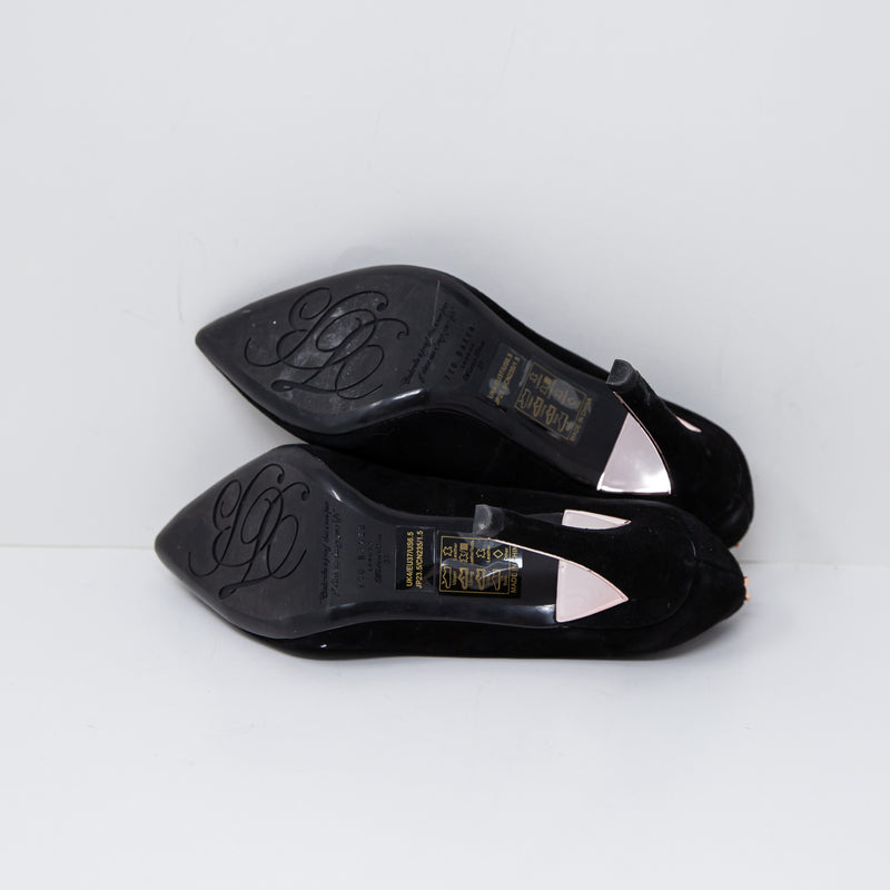 NEW Ted Baker Gewell Suede Leather Almond Toe Bow Tie Detail High Heels Shoes