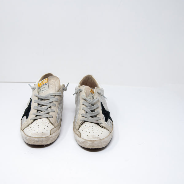 Golden Goose Women's Mesh Genuine Leather Lace Up Low Top Distressed Sneakers 7
