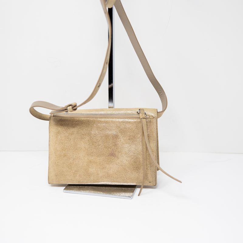 Allsaints Glitz Gold Leather Wallet Multi Pocket On A Strap Crossbody Purse