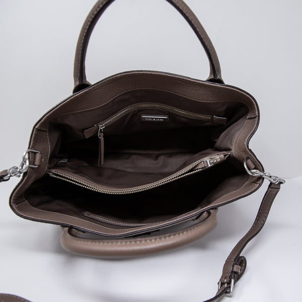 Tory Burch McGraw Triple Leather Convertible Crossbody Top Handle Satchel Purse