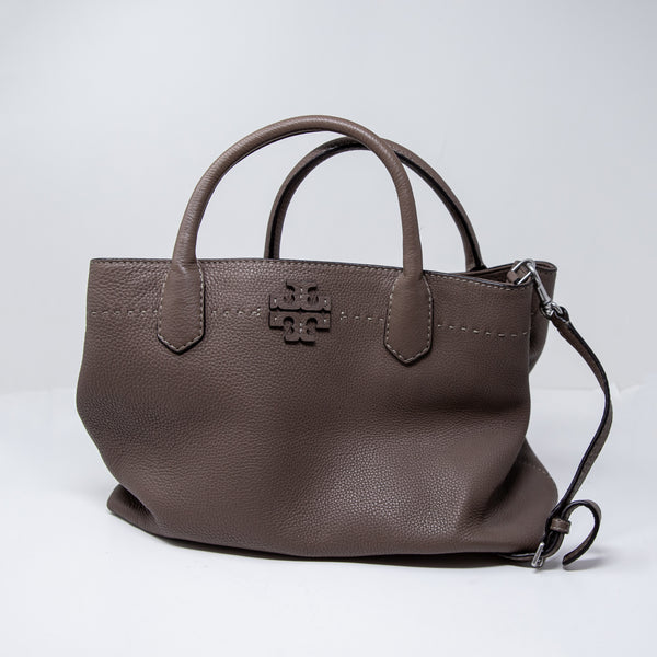 Tory Burch McGraw Triple Leather Convertible Crossbody Top Handle Satchel Purse