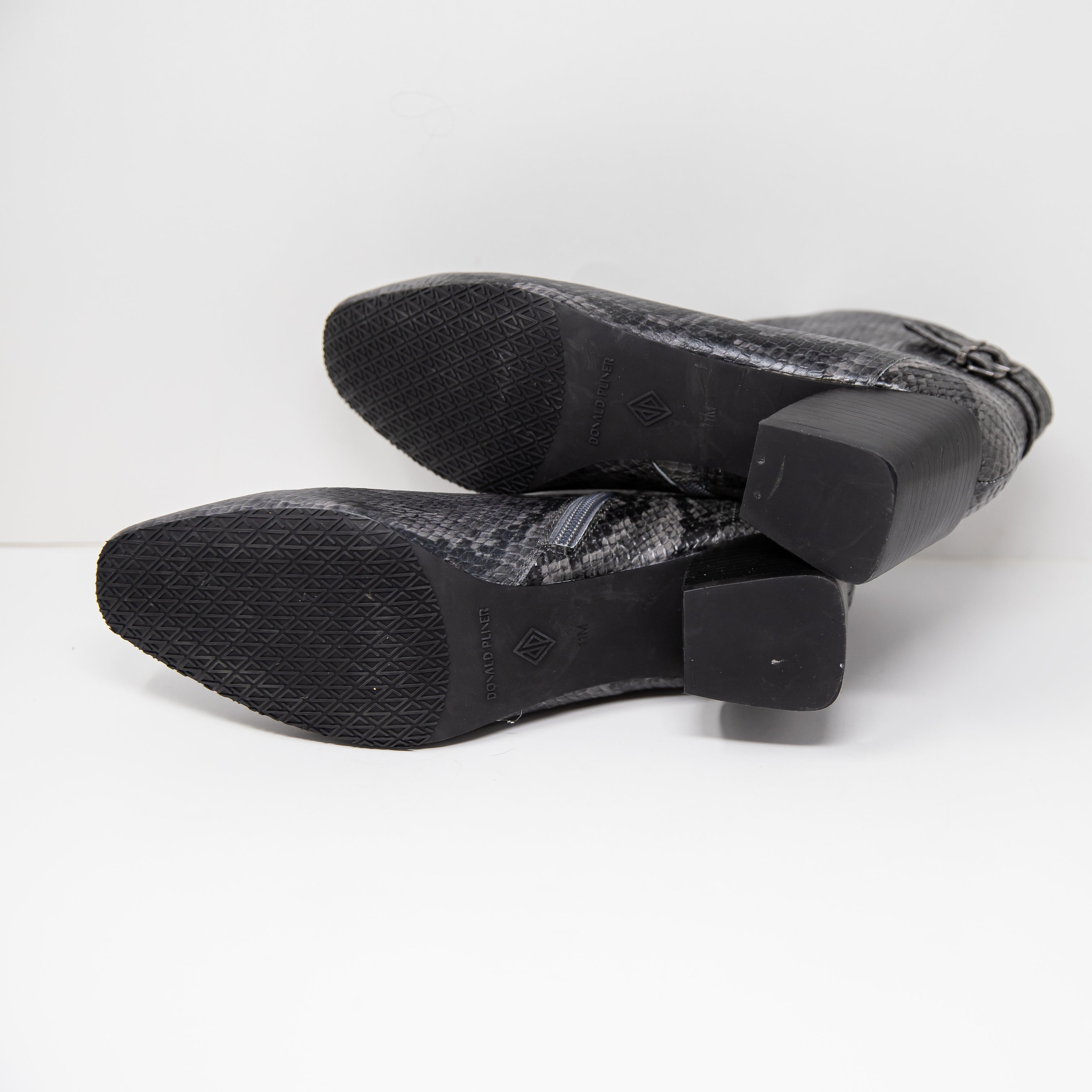 Donald Pliner Alek Women's Faux Snake Embossed Leather Ankle Heel Booties Shoes