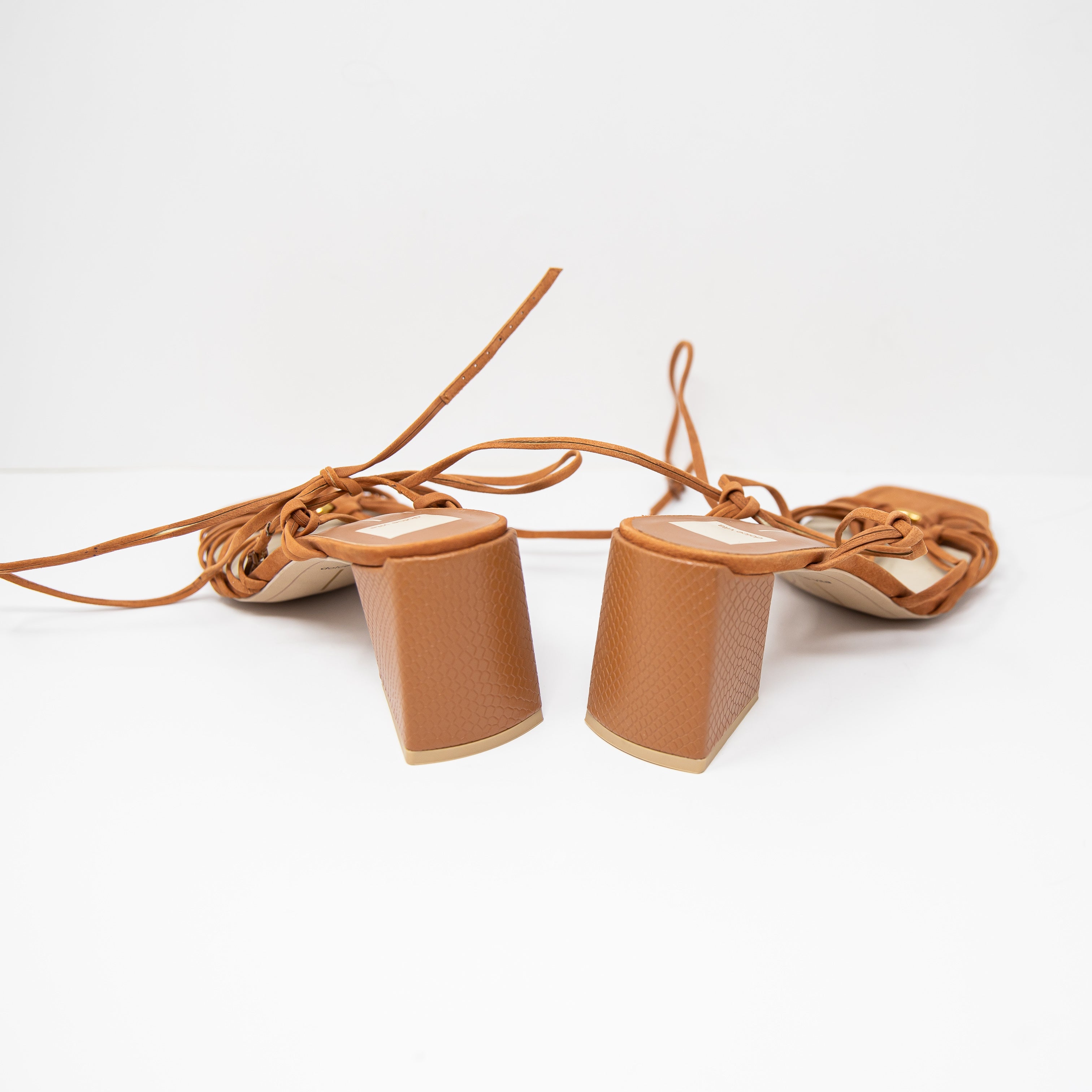 NEW Dolce Vita Kash Nubuck Suede Strappy Block High Heel Sandals Shoes Cedar 11