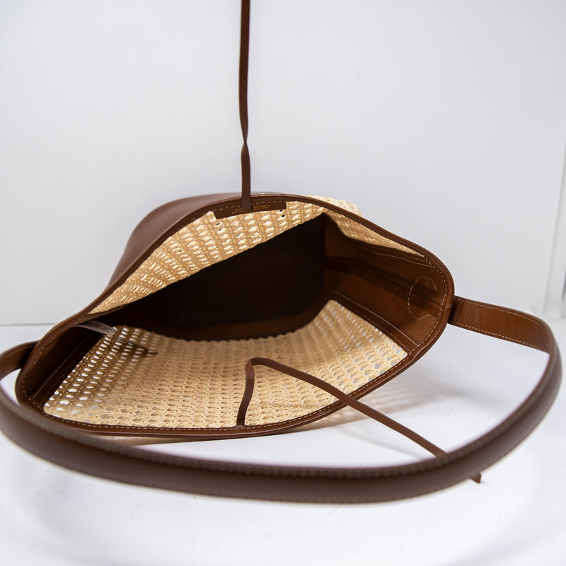 NEW J. Crew Berkeley Bucket Bag In Faux Raffia Woven And Leather Tote Purse Bag