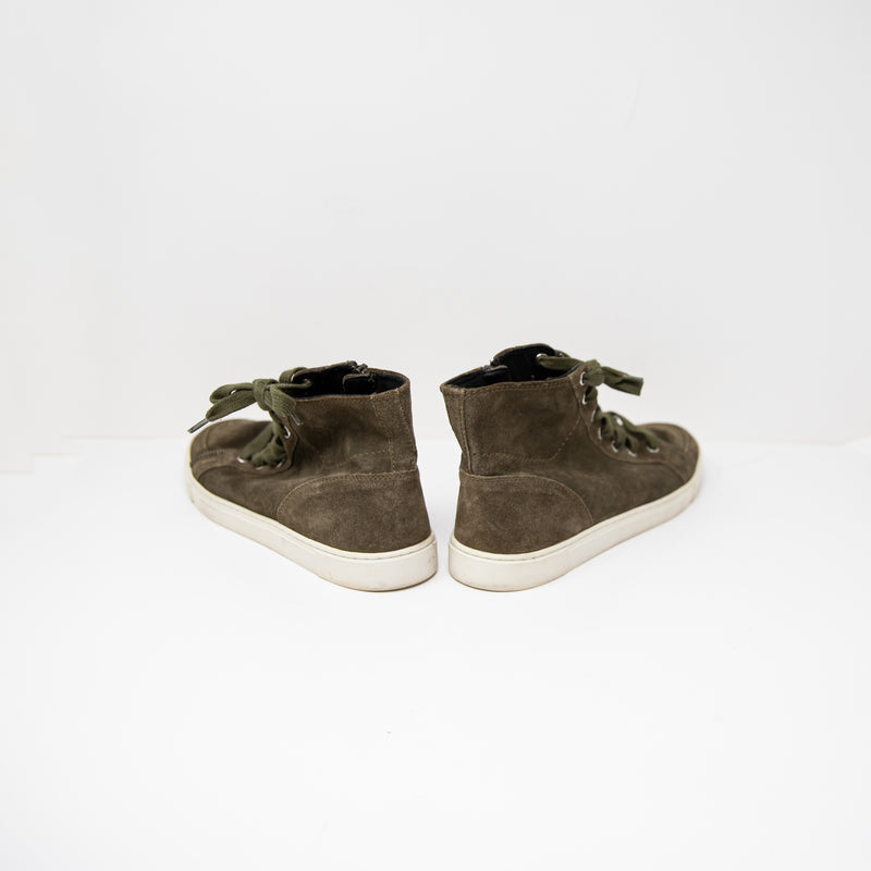 Frye &amp; Co Women's Sindy Moto High Top Lace Up Sneakers Shoes Green Suede 10