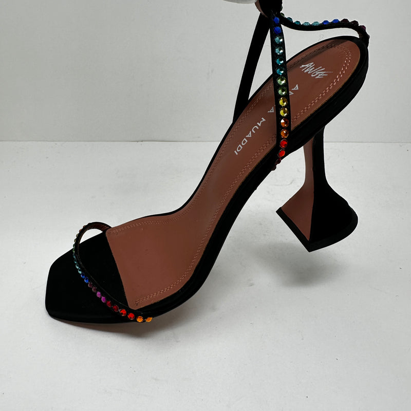 Amina Muaddi x AWGE LSD Gladi Crystal Jewel Embellished Lace Up High Heels Shoe