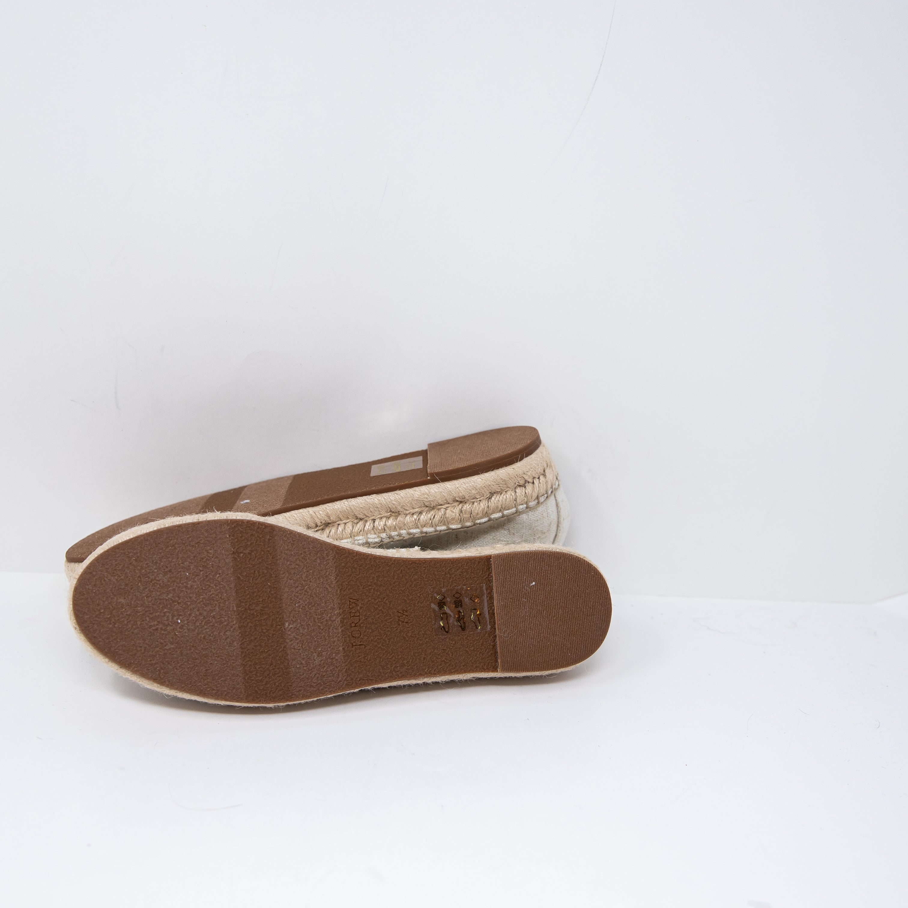 NEW J. Crew Women's Espadrille Mary Jane Crystal Jewel Button Slip On Flats Gold