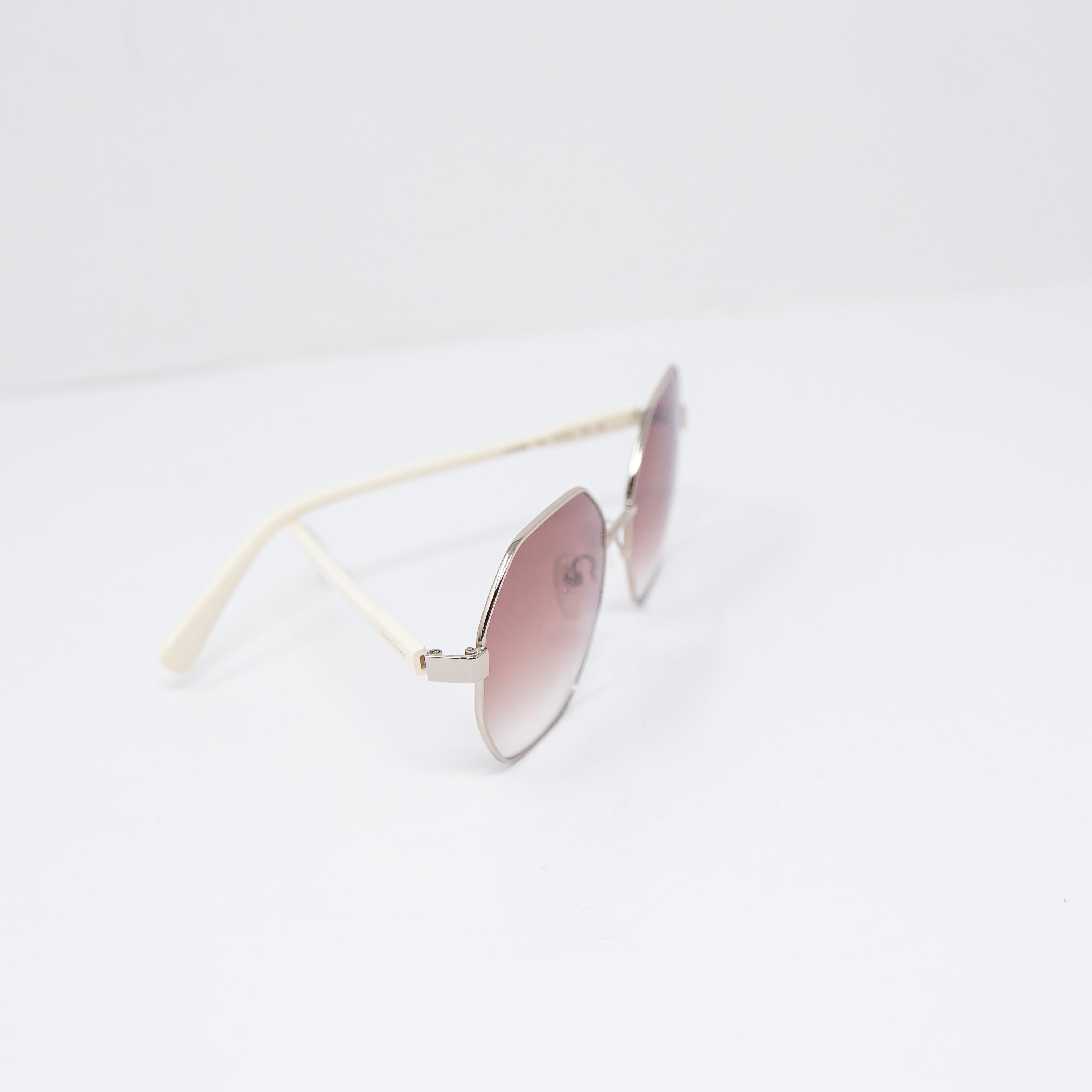 Longchamp LO106S Octagon Shape Lenses Ivory Neutral Gradient Sunglasses