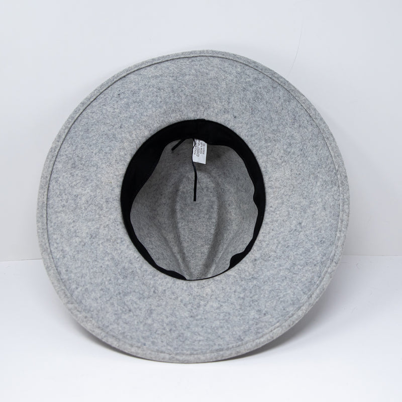 Boutique Wool Fedora Felt Butterfly Beaded Embellished Hat Gray One Size