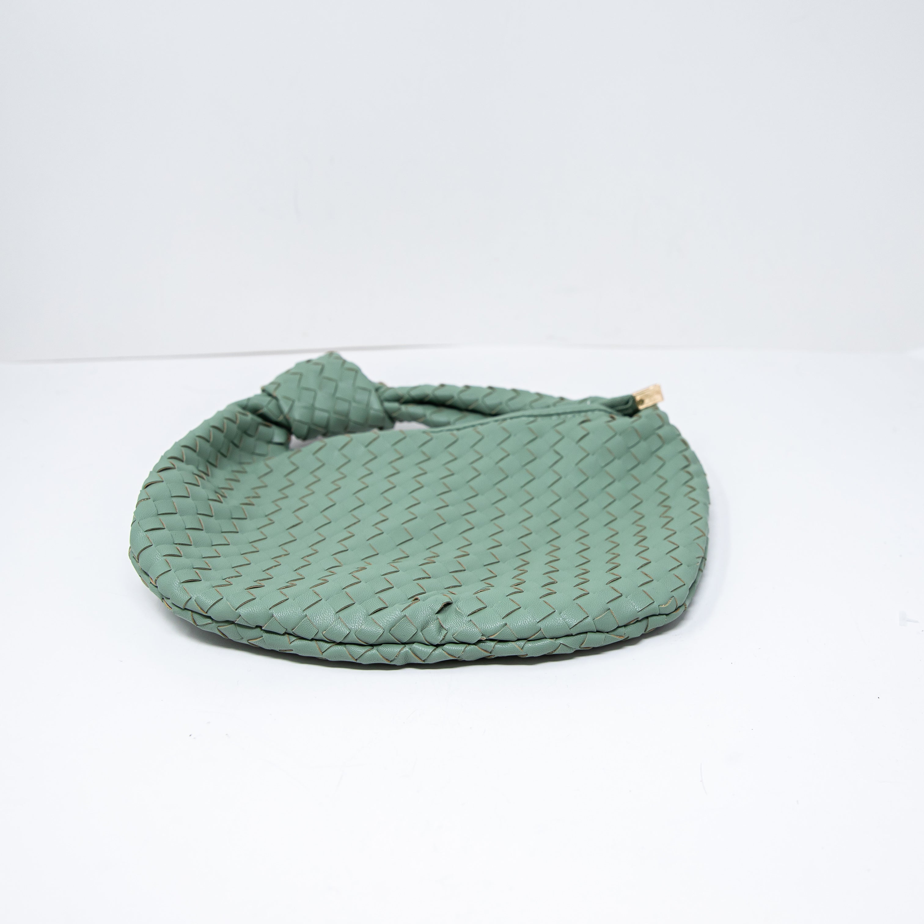 Melie Bianco The Brigitte Faux Vegan Braided Woven Leather Mini Purse Bag Mint