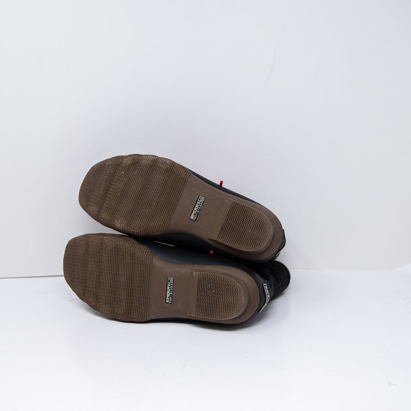 Sperry Topsider Women's Saltwater Waterproof Faux Fur Lined Boots Shoes Black 7