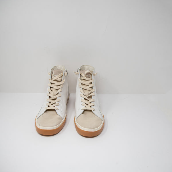 NEW Dolce Vita Zohara Genuine Leather High Top Lace Up Sneakers Shoes White 11