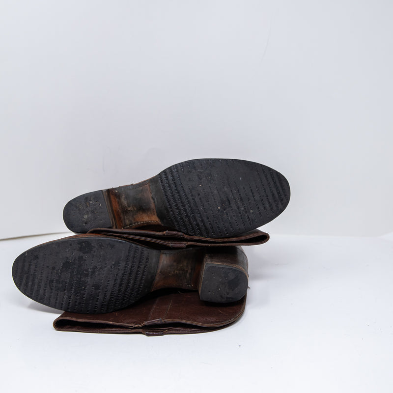 Frye Women's Genuine Leather Over The Knee Block High Heel Pull On Boots Shoes