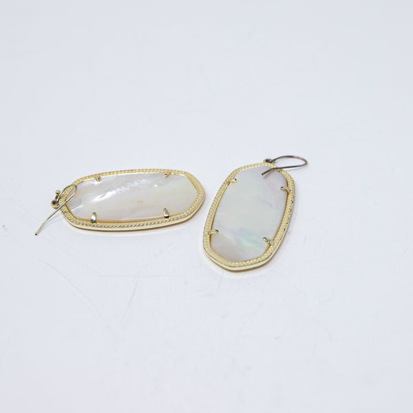 Kendra Scott Elle 14k Yellow Gold Plated Mother Of Pearl Drop Dangle Earrings