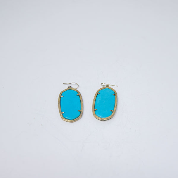 Kendra Scott Elle 14k Yellow Gold Plated Turquoise Drop Dangle Earrings