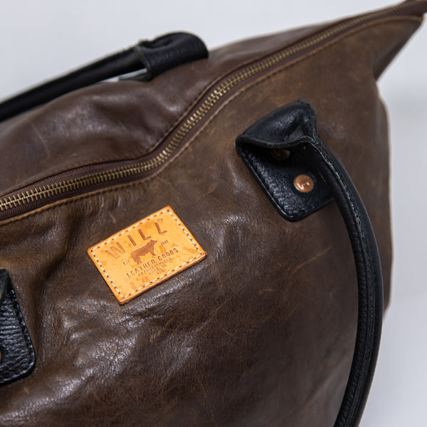 Will Original Genuine Leather Utility Shoulder Tote Purse Bag Weekender Brown