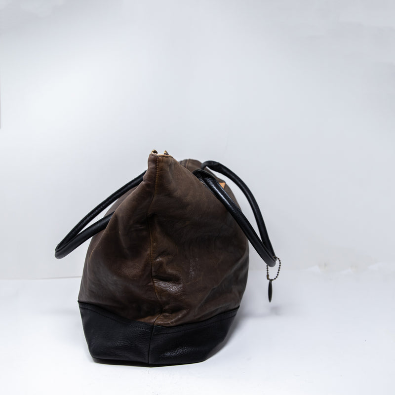 Will Original Genuine Leather Utility Shoulder Tote Purse Bag Weekender Brown