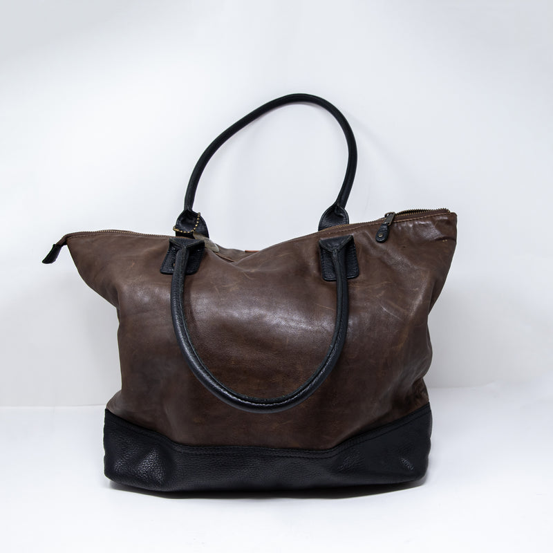 Will Original Genuine Leather Utility Shoulder Tote Purse Bag Weekender Brown