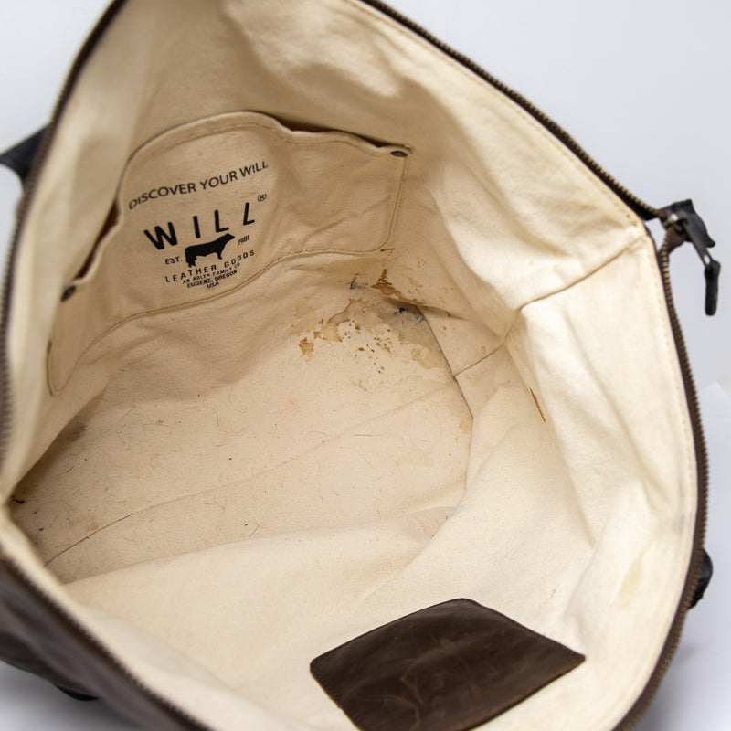 Will Original Genuine Leather Utility Shoulder Tote Purse Bag Weekender Brown