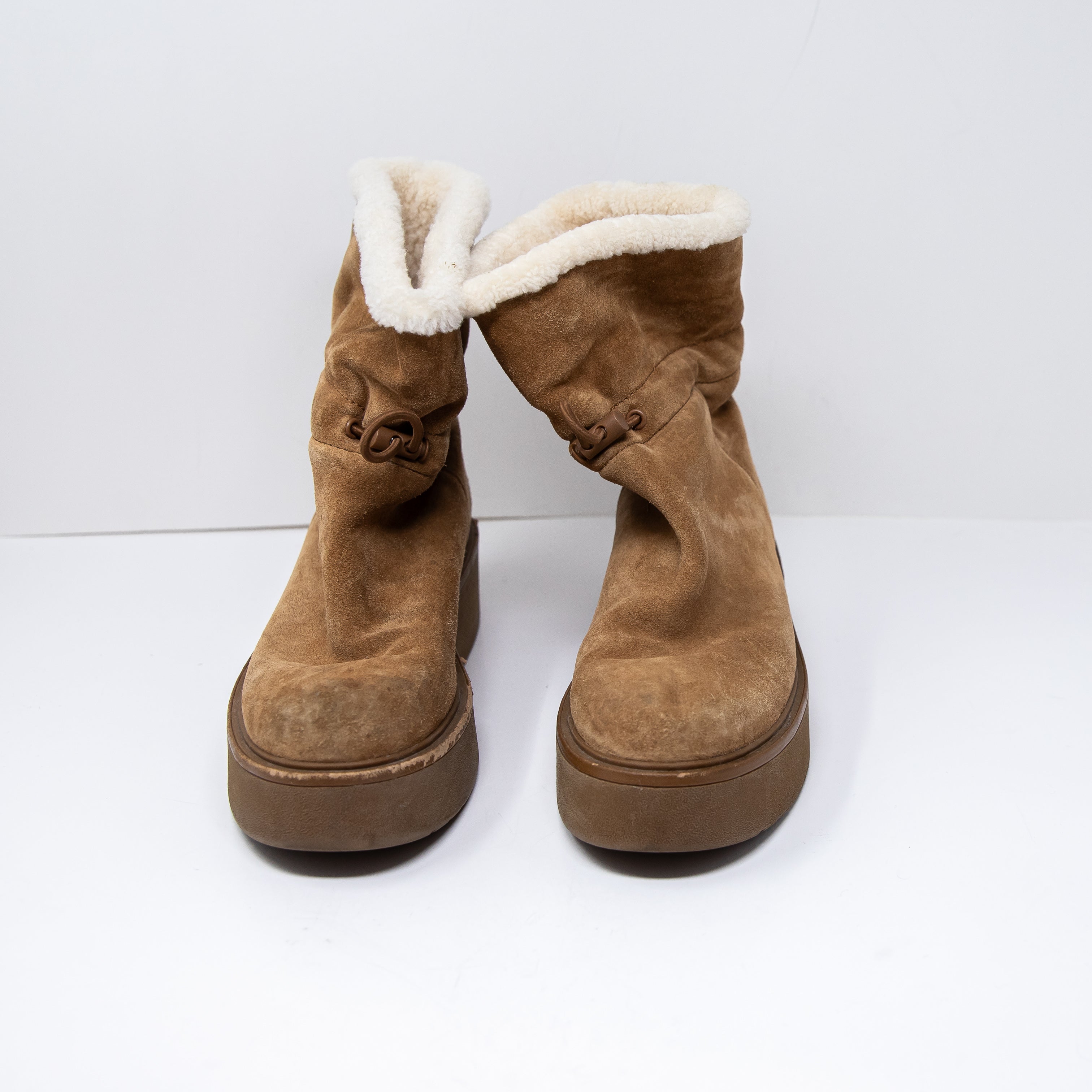 Vince Women's Bellingham Genuine Suede Leather Shearling Lined Platform Boots 7