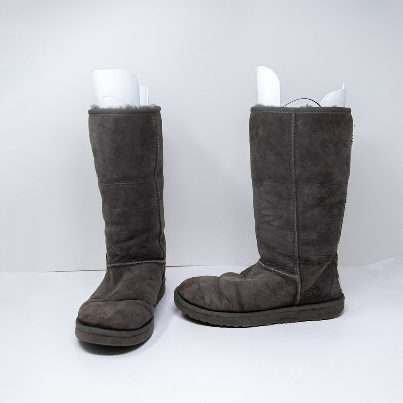 Ugg Women's Genuine Suede Shearling Lined Pull On Waterproof Snow Boots Shoes 7